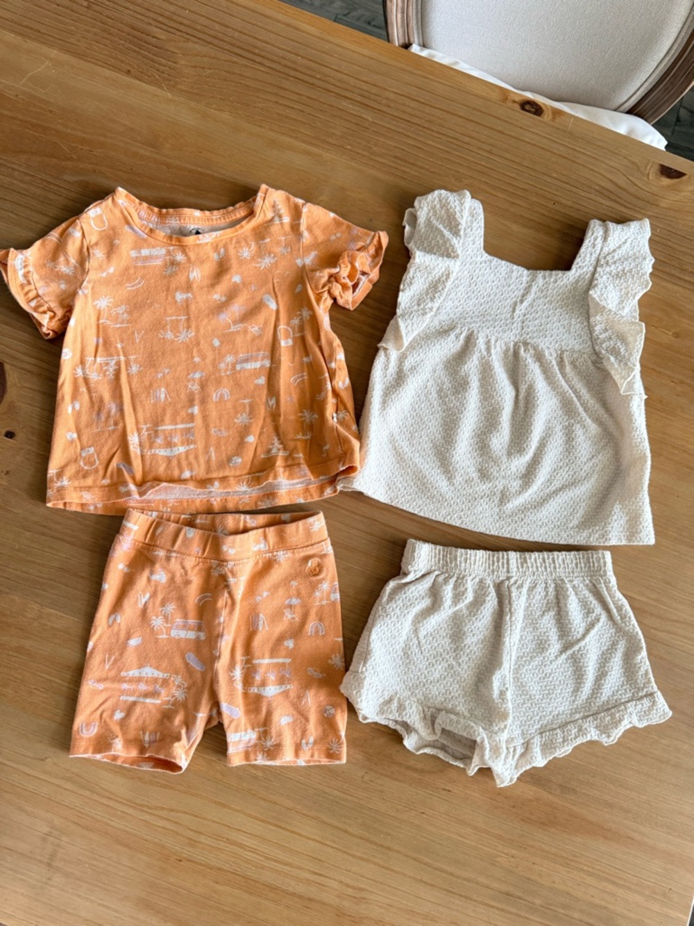 GAP Peach and Cream Girls Two-Piece Sets